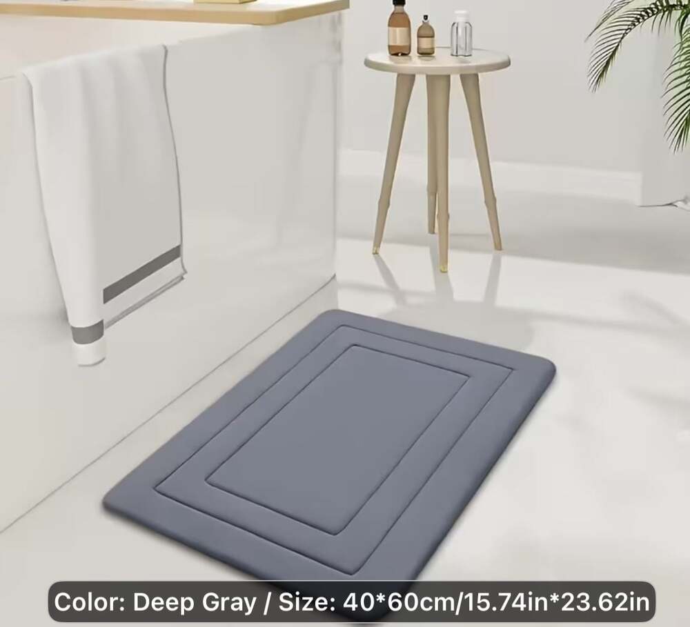 Memory Foam Bath Mat Deep Gray 40x60cm